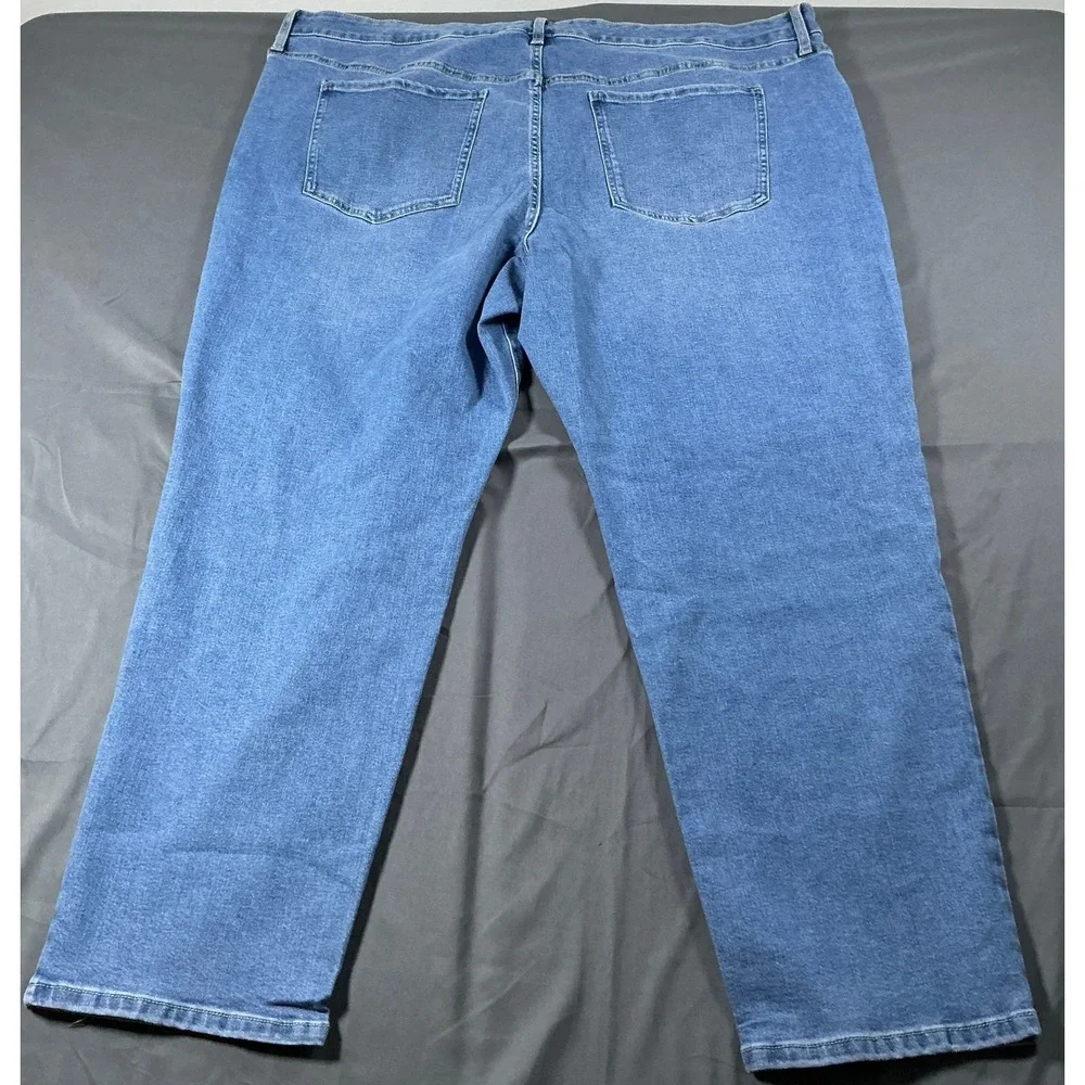 Terra & Sky Womens 26W High Rise Straight Leg Jeans Light Wash Plus Size NWT